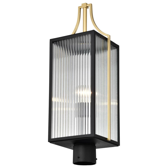 Post Lantern Nuvo 60-8504 Holden - Outdoor Post Lantern - Gold and Black Finish - Clear Glass Nuvo