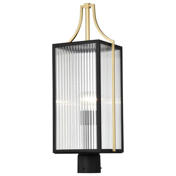 Post Lantern Nuvo 60-8504 Holden - Outdoor Post Lantern - Gold and Black Finish - Clear Glass Nuvo