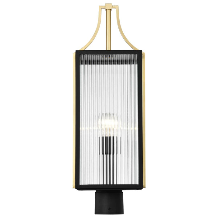 Post Lantern Nuvo 60-8504 Holden - Outdoor Post Lantern - Gold and Black Finish - Clear Glass Nuvo