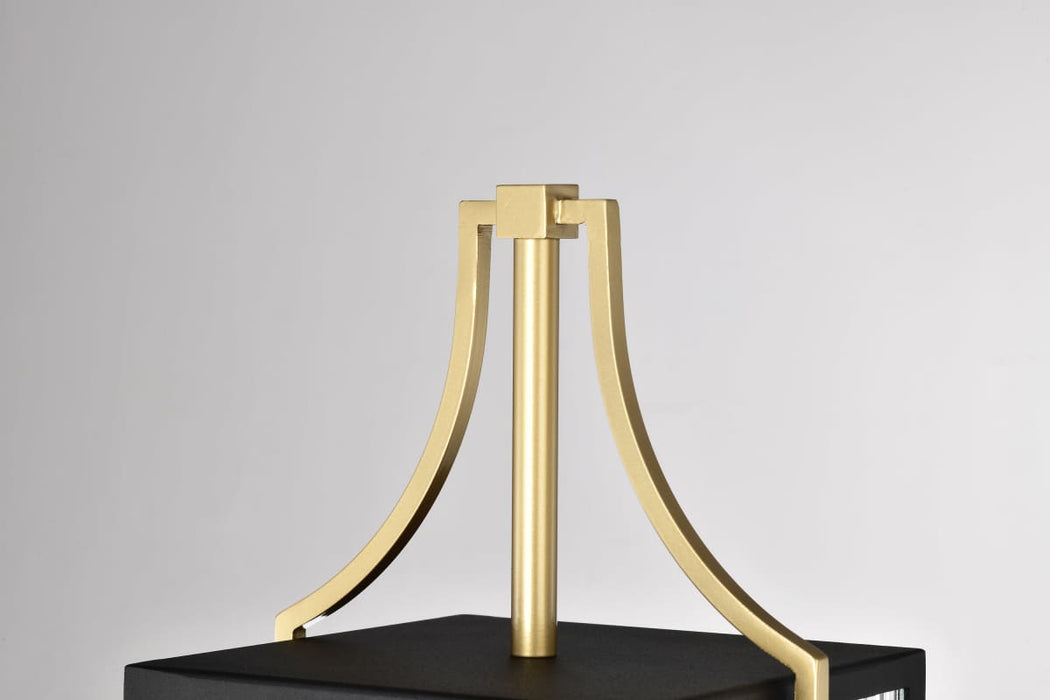 Post Lantern Nuvo 60-8504 Holden - Outdoor Post Lantern - Gold and Black Finish - Clear Glass Nuvo