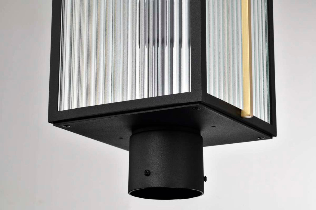 Post Lantern Nuvo 60-8504 Holden - Outdoor Post Lantern - Gold and Black Finish - Clear Glass Nuvo