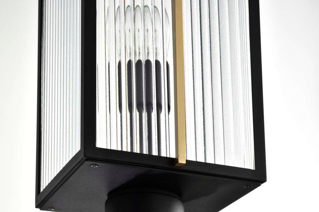 Post Lantern Nuvo 60-8504 Holden - Outdoor Post Lantern - Gold and Black Finish - Clear Glass Nuvo