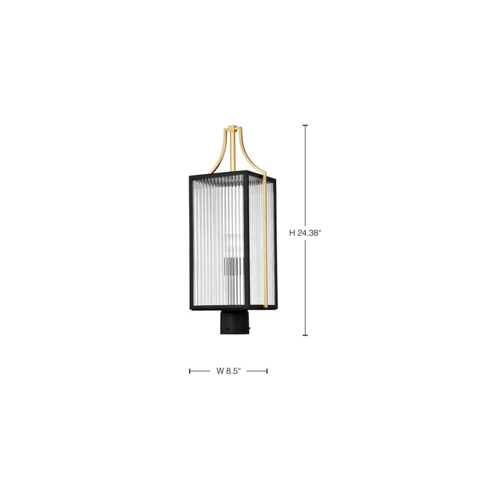 Post Lantern Nuvo 60-8504 Holden - Outdoor Post Lantern - Gold and Black Finish - Clear Glass Nuvo