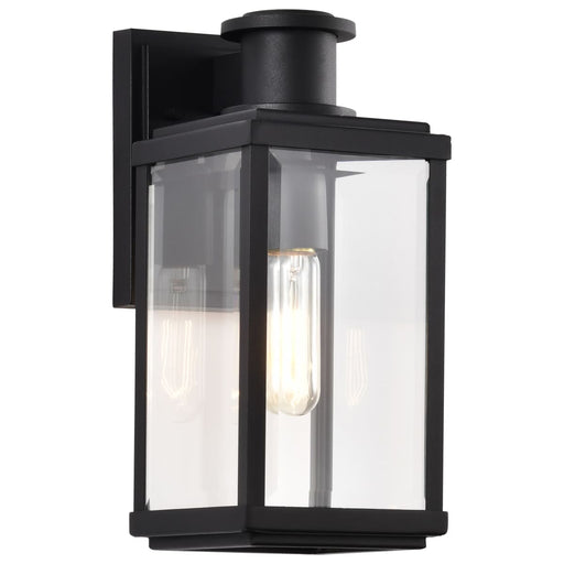 Wall Lantern Nuvo 60-8510 Luca - Small Outdoor Lantern - Sand Black Finish - Clear Beveled Glass Nuvo