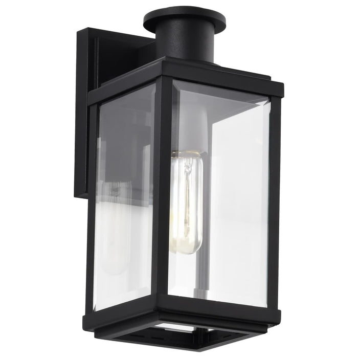 Wall Lantern Nuvo 60-8510 Luca - Small Outdoor Lantern - Sand Black Finish - Clear Beveled Glass Nuvo