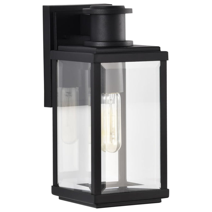 Wall Lantern Nuvo 60-8510 Luca - Small Outdoor Lantern - Sand Black Finish - Clear Beveled Glass Nuvo