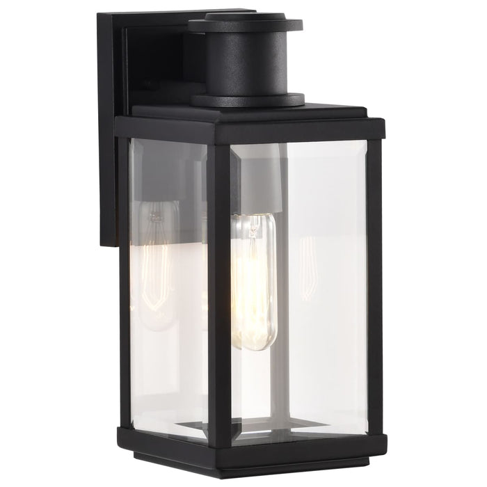 Wall Lantern Nuvo 60-8510 Luca - Small Outdoor Lantern - Sand Black Finish - Clear Beveled Glass Nuvo