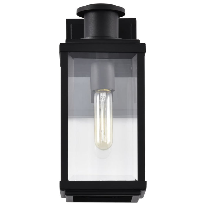 Wall Lantern Nuvo 60-8510 Luca - Small Outdoor Lantern - Sand Black Finish - Clear Beveled Glass Nuvo