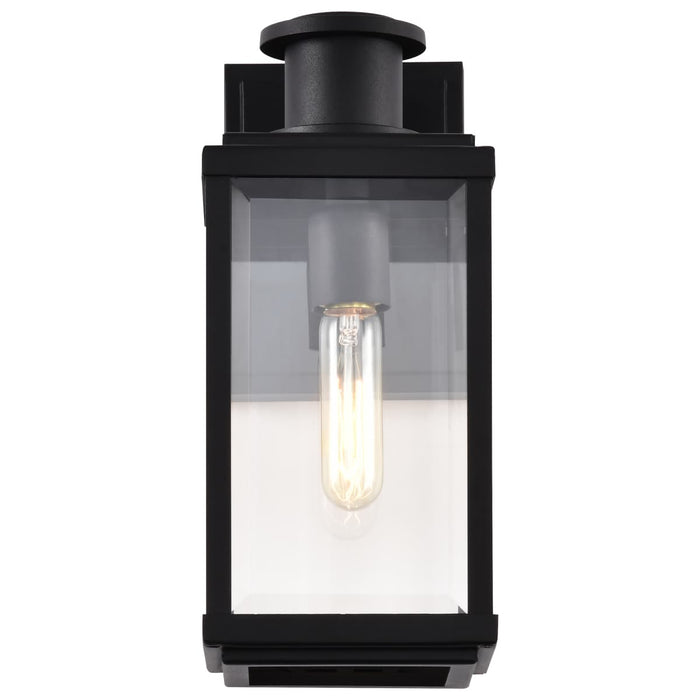 Wall Lantern Nuvo 60-8510 Luca - Small Outdoor Lantern - Sand Black Finish - Clear Beveled Glass Nuvo