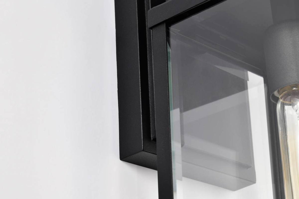 Wall Lantern Nuvo 60-8510 Luca - Small Outdoor Lantern - Sand Black Finish - Clear Beveled Glass Nuvo