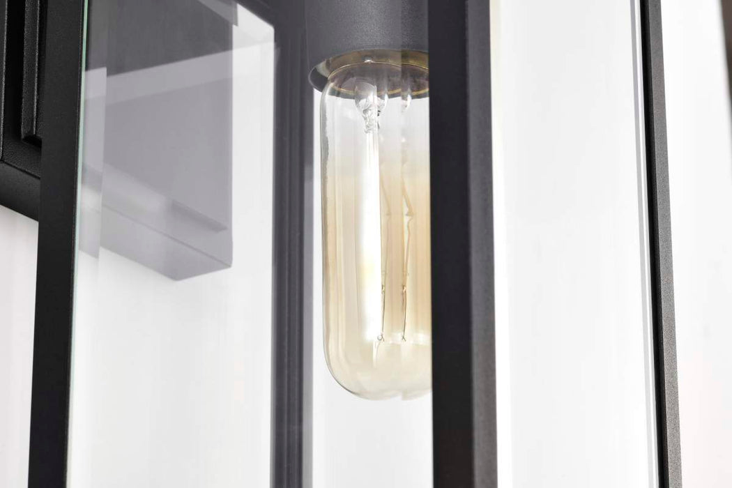 Wall Lantern Nuvo 60-8510 Luca - Small Outdoor Lantern - Sand Black Finish - Clear Beveled Glass Nuvo