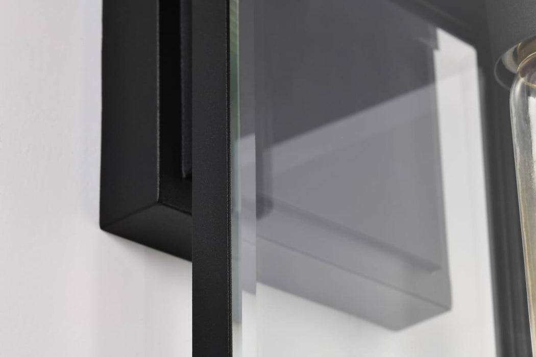 Wall Lantern Nuvo 60-8510 Luca - Small Outdoor Lantern - Sand Black Finish - Clear Beveled Glass Nuvo