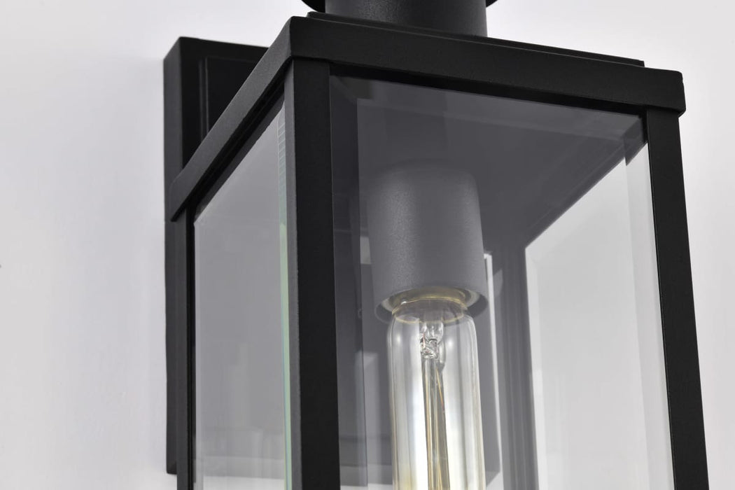 Wall Lantern Nuvo 60-8510 Luca - Small Outdoor Lantern - Sand Black Finish - Clear Beveled Glass Nuvo