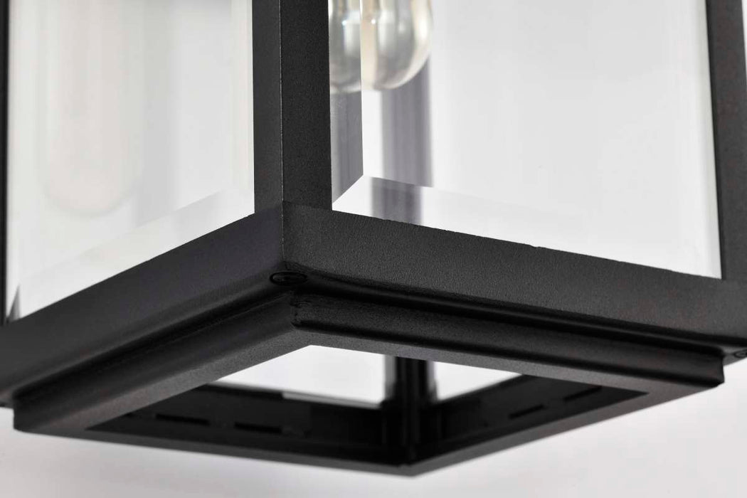 Wall Lantern Nuvo 60-8510 Luca - Small Outdoor Lantern - Sand Black Finish - Clear Beveled Glass Nuvo