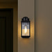 Wall Lantern Nuvo 60-8510 Luca - Small Outdoor Lantern - Sand Black Finish - Clear Beveled Glass Nuvo