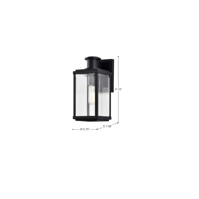 Wall Lantern Nuvo 60-8510 Luca - Small Outdoor Lantern - Sand Black Finish - Clear Beveled Glass Nuvo