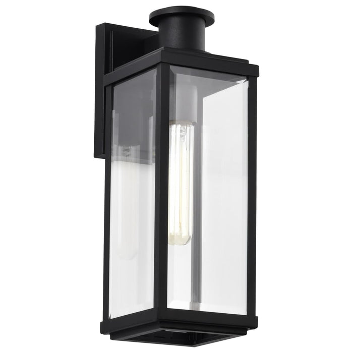 Wall Lantern Nuvo 60-8511 Luca - Medium Outdoor Lantern - Sand Black Finish - Clear Beveled Glass Nuvo