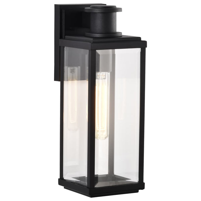 Wall Lantern Nuvo 60-8511 Luca - Medium Outdoor Lantern - Sand Black Finish - Clear Beveled Glass Nuvo