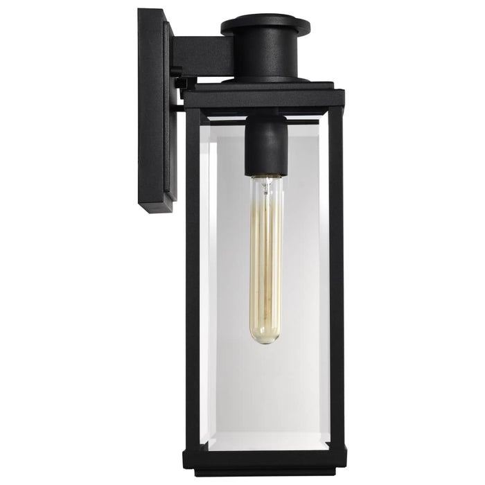 Wall Lantern Nuvo 60-8511 Luca - Medium Outdoor Lantern - Sand Black Finish - Clear Beveled Glass Nuvo