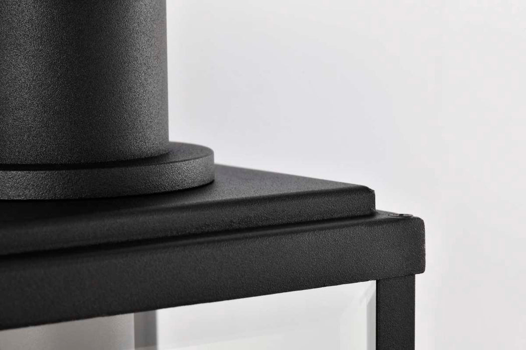 Wall Lantern Nuvo 60-8511 Luca - Medium Outdoor Lantern - Sand Black Finish - Clear Beveled Glass Nuvo