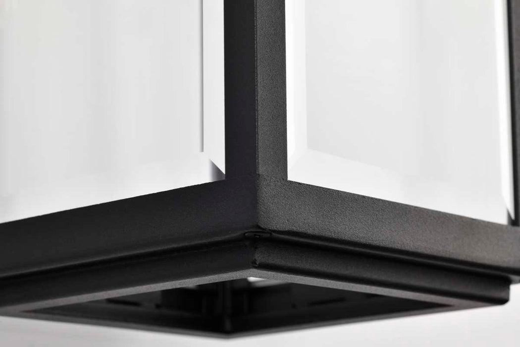Wall Lantern Nuvo 60-8511 Luca - Medium Outdoor Lantern - Sand Black Finish - Clear Beveled Glass Nuvo