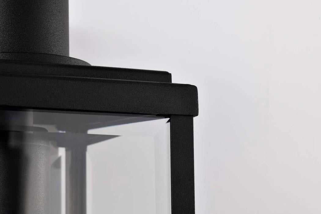 Wall Lantern Nuvo 60-8511 Luca - Medium Outdoor Lantern - Sand Black Finish - Clear Beveled Glass Nuvo