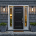 Wall Lantern Nuvo 60-8511 Luca - Medium Outdoor Lantern - Sand Black Finish - Clear Beveled Glass Nuvo