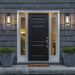 Wall Lantern Nuvo 60-8511 Luca - Medium Outdoor Lantern - Sand Black Finish - Clear Beveled Glass Nuvo
