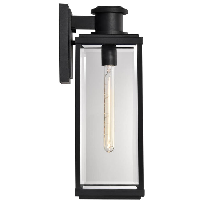Wall Lantern Nuvo 60-8512 Luca - Large Outdoor Lantern - Sand Black Finish - Clear Beveled Glass Nuvo