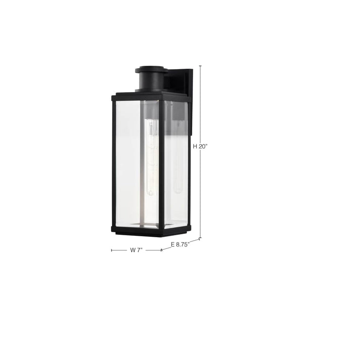 Wall Lantern Nuvo 60-8512 Luca - Large Outdoor Lantern - Sand Black Finish - Clear Beveled Glass Nuvo