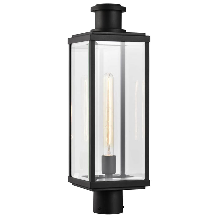 Post Lantern Nuvo 60-8513 Luca - Outdoor Post Lantern - Sand Black Finish - Clear Beveled Glass Nuvo