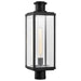 Post Lantern Nuvo 60-8513 Luca - Outdoor Post Lantern - Sand Black Finish - Clear Beveled Glass Nuvo