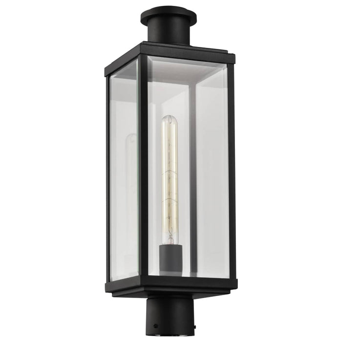 Post Lantern Nuvo 60-8513 Luca - Outdoor Post Lantern - Sand Black Finish - Clear Beveled Glass Nuvo