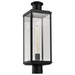 Post Lantern Nuvo 60-8513 Luca - Outdoor Post Lantern - Sand Black Finish - Clear Beveled Glass Nuvo