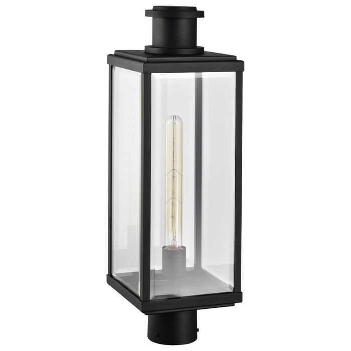 Post Lantern Nuvo 60-8513 Luca - Outdoor Post Lantern - Sand Black Finish - Clear Beveled Glass Nuvo