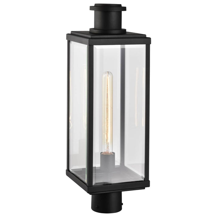 Post Lantern Nuvo 60-8513 Luca - Outdoor Post Lantern - Sand Black Finish - Clear Beveled Glass Nuvo