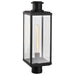 Post Lantern Nuvo 60-8513 Luca - Outdoor Post Lantern - Sand Black Finish - Clear Beveled Glass Nuvo