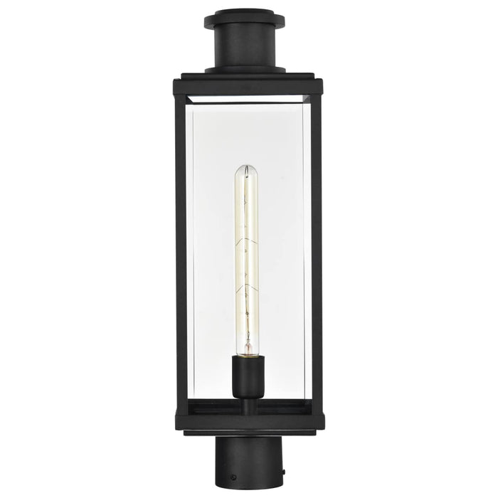 Post Lantern Nuvo 60-8513 Luca - Outdoor Post Lantern - Sand Black Finish - Clear Beveled Glass Nuvo