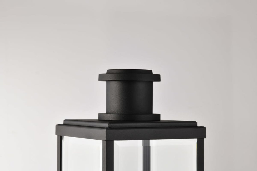 Post Lantern Nuvo 60-8513 Luca - Outdoor Post Lantern - Sand Black Finish - Clear Beveled Glass Nuvo