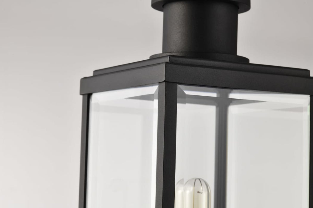 Post Lantern Nuvo 60-8513 Luca - Outdoor Post Lantern - Sand Black Finish - Clear Beveled Glass Nuvo