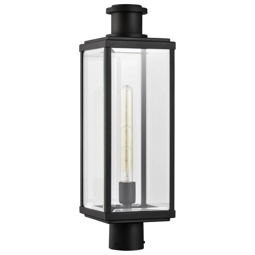Post Lantern Nuvo 60-8513 Luca - Outdoor Post Lantern - Sand Black Finish - Clear Beveled Glass Nuvo
