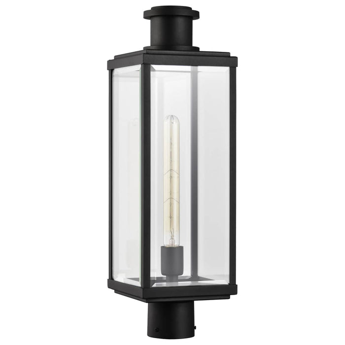 Post Lantern Nuvo 60-8513 Luca - Outdoor Post Lantern - Sand Black Finish - Clear Beveled Glass Nuvo
