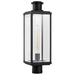 Post Lantern Nuvo 60-8513 Luca - Outdoor Post Lantern - Sand Black Finish - Clear Beveled Glass Nuvo