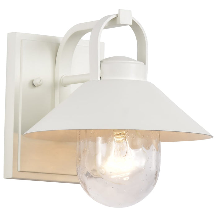 Wall Lantern Nuvo 60-8520 Ridge - Small Outdoor Lantern - White Finish - Clear Seeded Glass Nuvo