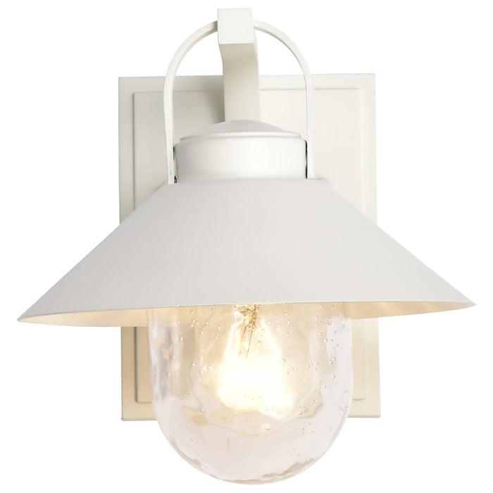 Wall Lantern Nuvo 60-8520 Ridge - Small Outdoor Lantern - White Finish - Clear Seeded Glass Nuvo