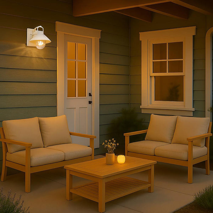 Wall Lantern Nuvo 60-8520 Ridge - Small Outdoor Lantern - White Finish - Clear Seeded Glass Nuvo