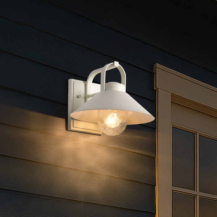 Wall Lantern Nuvo 60-8521 Ridge - Medium Outdoor Lantern - White Finish - Clear Seeded Glass Nuvo