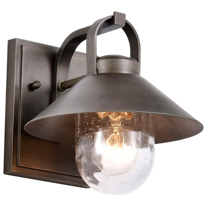 Wall Lantern Nuvo 60-8530 Ridge - Small Outdoor Lantern - Bronze Finish - Clear Seeded Glass Nuvo