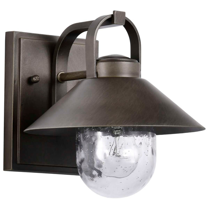 Wall Lantern Nuvo 60-8530 Ridge - Small Outdoor Lantern - Bronze Finish - Clear Seeded Glass Nuvo