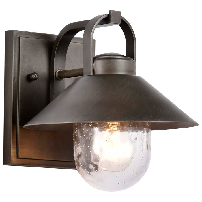 Wall Lantern Nuvo 60-8530 Ridge - Small Outdoor Lantern - Bronze Finish - Clear Seeded Glass Nuvo